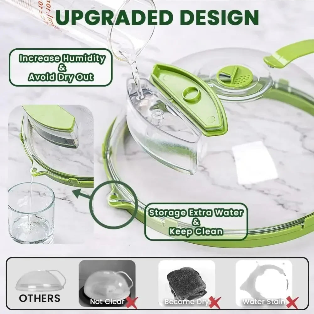 Microwave Splatter Cover with Steam Reservoir and Rotating Vent, 10-Inch Dome All Vera Mart