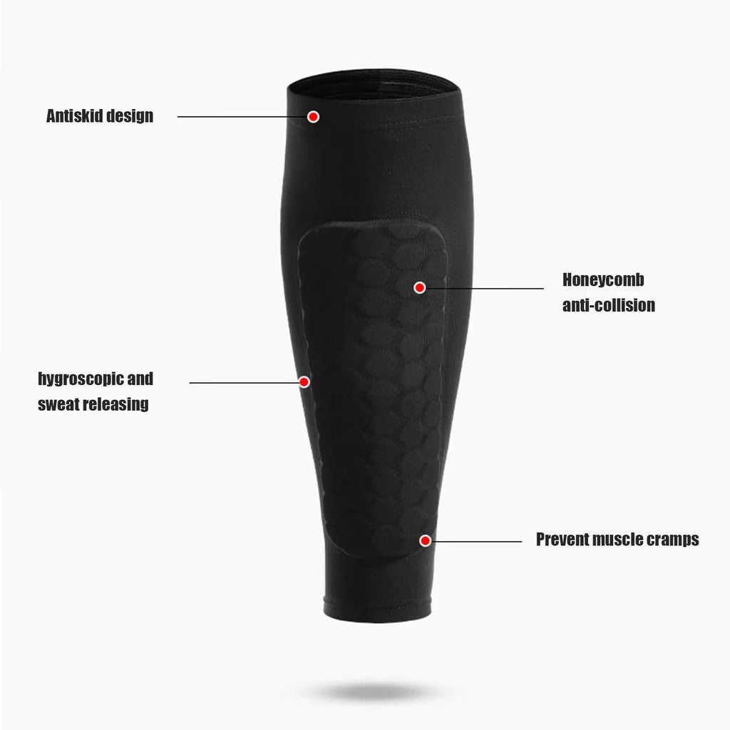 Honeycomb Shin Guards with Compression Fit and Moisture Wicking Fabric All Vera Mart