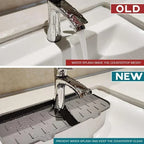 Silicone Faucet Splash Mat with Drainage Channels and Storage Edges All Vera Mart