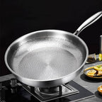 Titanium Steel Skillet with Fish Scale Texture and Deep Sides for Gas, Induction, Coal Stoves All Vera Mart
