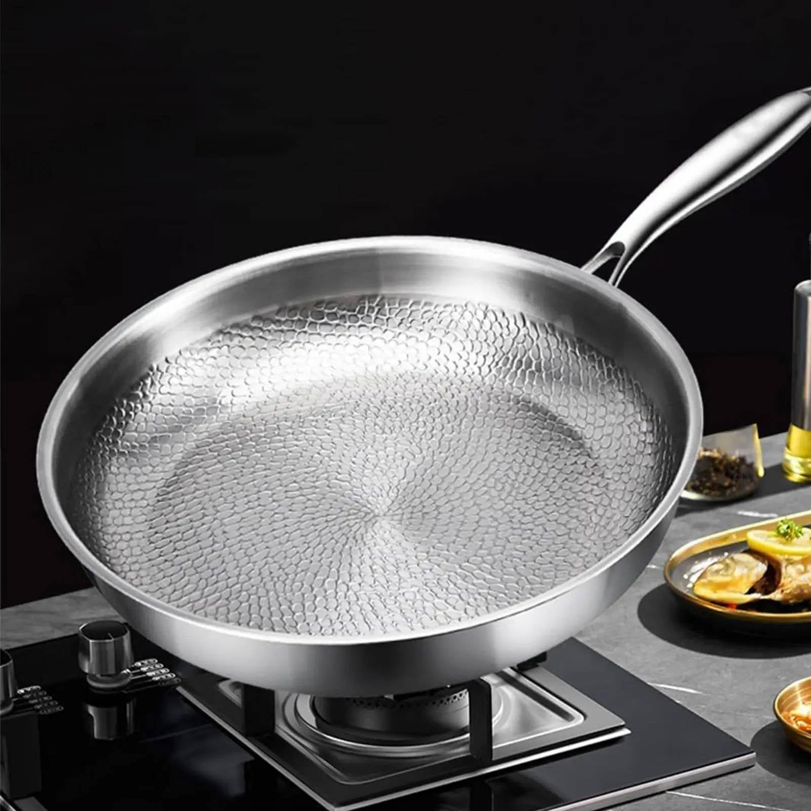 Titanium Steel Skillet with Fish Scale Texture and Deep Sides for Gas, Induction, Coal Stoves All Vera Mart