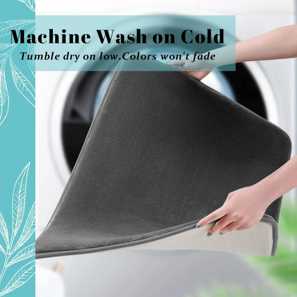 Absorbent Bath Mat with Memory Foam Cushioning and Nonslip Backing, 40x60cm All Vera Mart