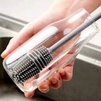 Rotating Bottle Brush with 33cm Extended Handle and Soft Fiber Bristles All Vera Mart