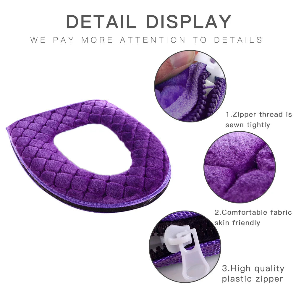 Plush Toilet Seat Cushion with Waterproof Backing and Elastic Edge, Machine Washable All Vera Mart