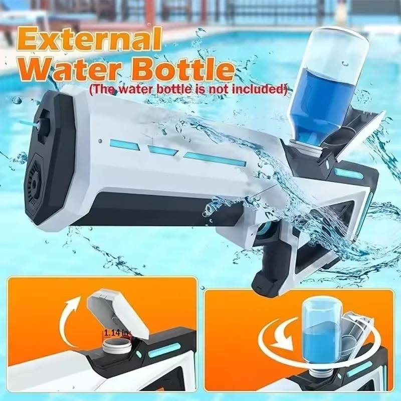 Motorized Water Gun with 500mAh Battery and 8-10 Meter Range, 300ml Tank All Vera Mart