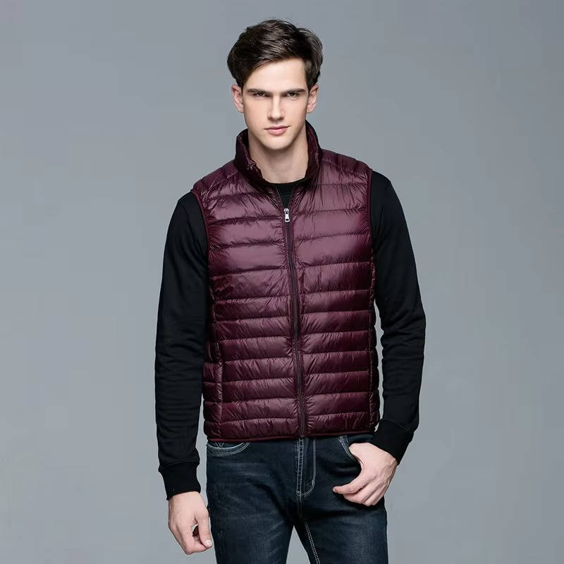Packable Down Vest with Stand Up Collar and Water Resistant Shell All Vera Mart