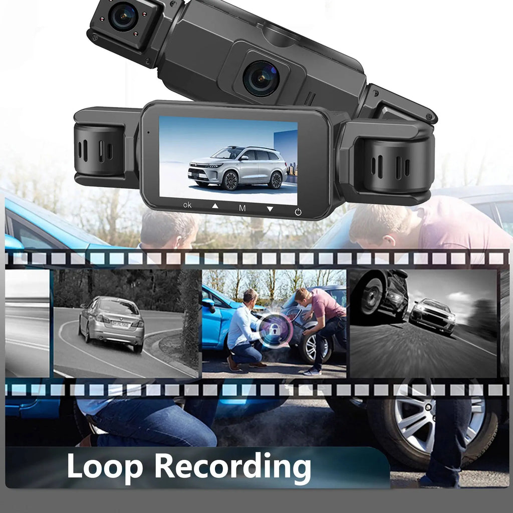 Dash Cam with Four-Camera Surround and Night Vision, WiFi App Control All Vera Mart