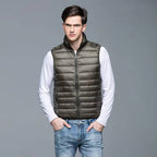 Packable Down Vest with Stand Up Collar and Water Resistant Shell All Vera Mart