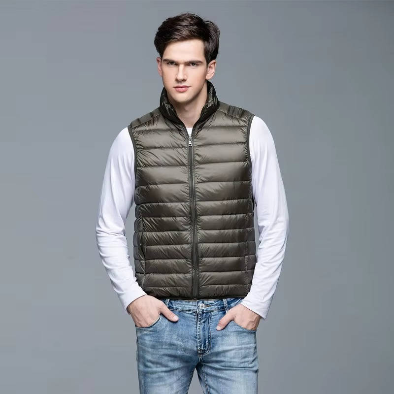 Packable Down Vest with Stand Up Collar and Water Resistant Shell All Vera Mart