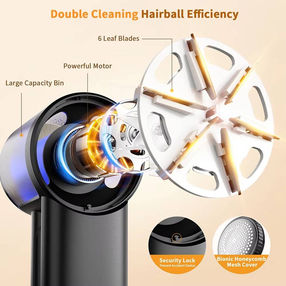 Rechargeable Fabric Shaver with Six Stainless Steel Blades and LED Display All Vera Mart