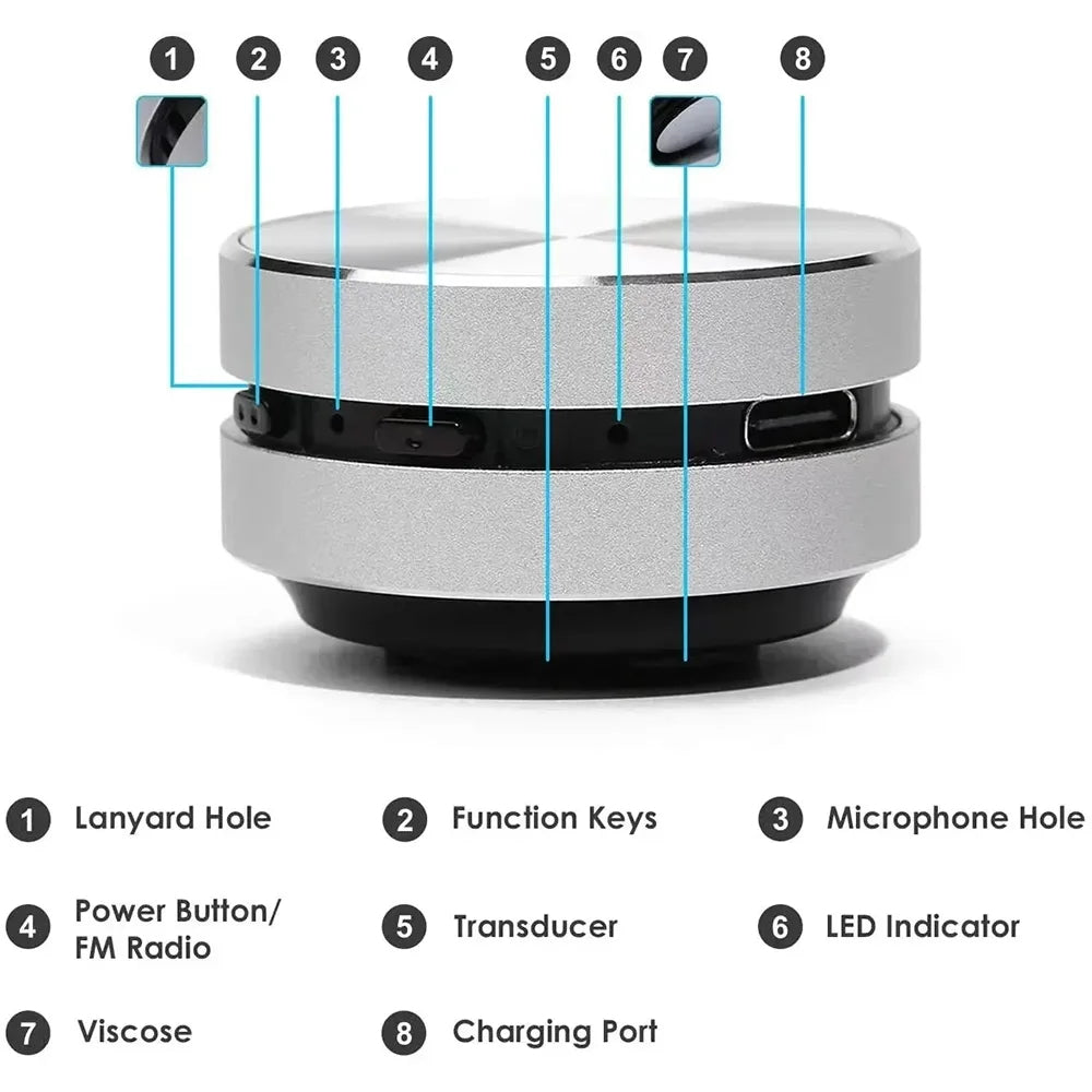 Surface Vibration Speaker with Bone Conduction Technology and Built-In FM Radio All Vera Mart