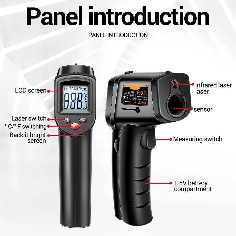 Infrared Thermometer with Laser Targeting and Backlit Display All Vera Mart