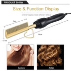 Titanium Alloy Hot Comb with Ceramic Heat and Adjustable Temperature, 60 Second Heat Up All Vera Mart
