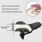 Bike Saddle with Memory Foam Cushioning and Dual Spring Absorption, Reflective Strips All Vera Mart