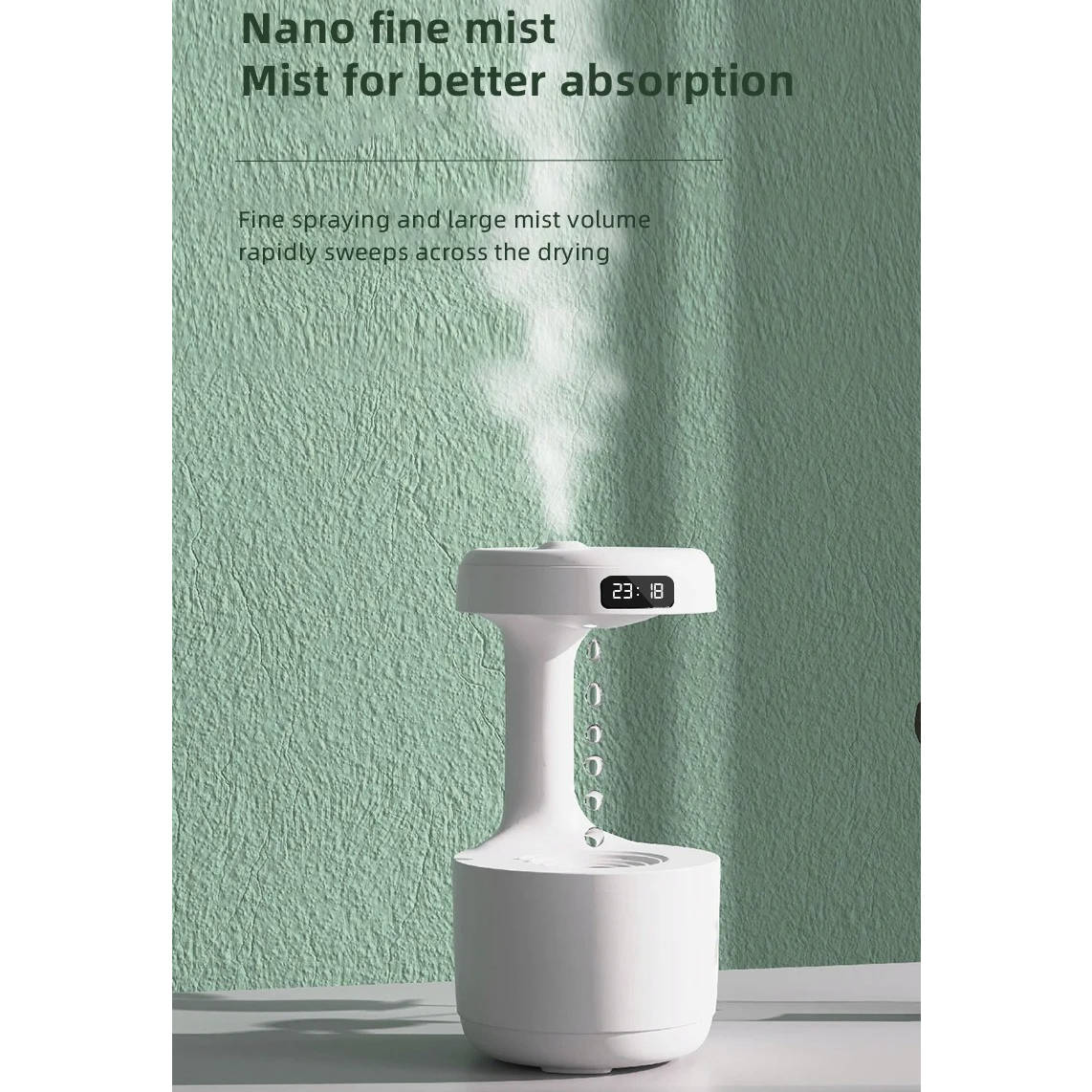 Compact Ultrasonic Humidifier with UV Filtration and Adjustable Mist, 27oz Tank All Vera Mart