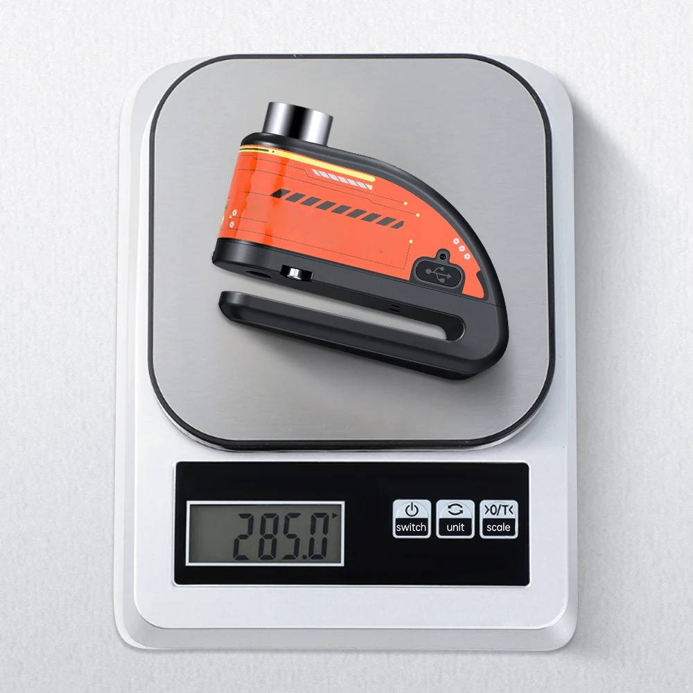 Brake Disc Lock with 120dB Motion Alarm and Reminder Cable All Vera Mart
