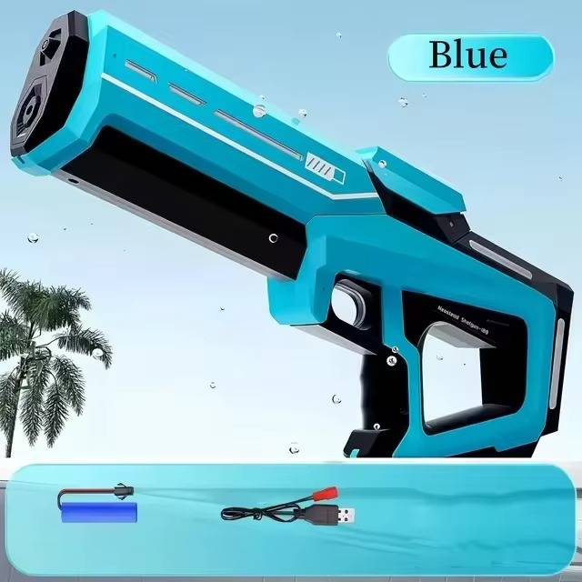 Motorized Water Gun with 500mAh Battery and 8-10 Meter Range, 300ml Tank All Vera Mart