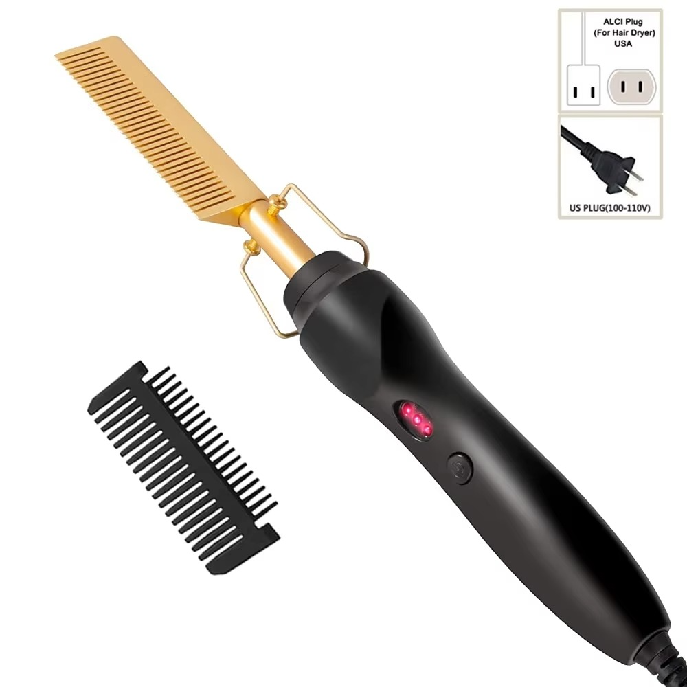 Titanium Alloy Hot Comb with Ceramic Heat and Adjustable Temperature, 60 Second Heat Up All Vera Mart