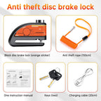 Brake Disc Lock with 120dB Motion Alarm and Reminder Cable All Vera Mart