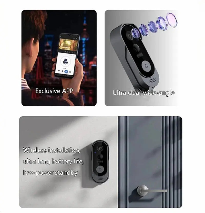 Doorbell Camera with HD Wide-Angle Lens and Two-Way Audio, Rechargeable Battery All Vera Mart