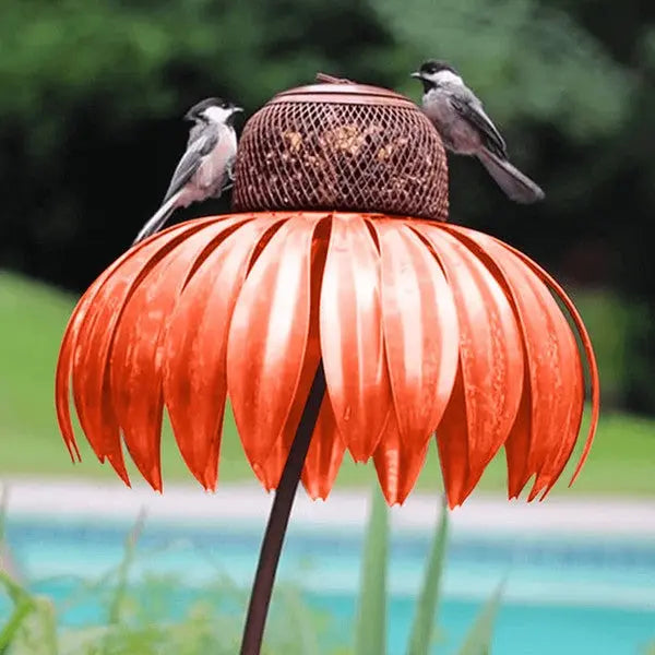 Bird Feeder with Weather-Resistant Metal and Easy Refill Lid, Compact Space-Saving Design All Vera Mart