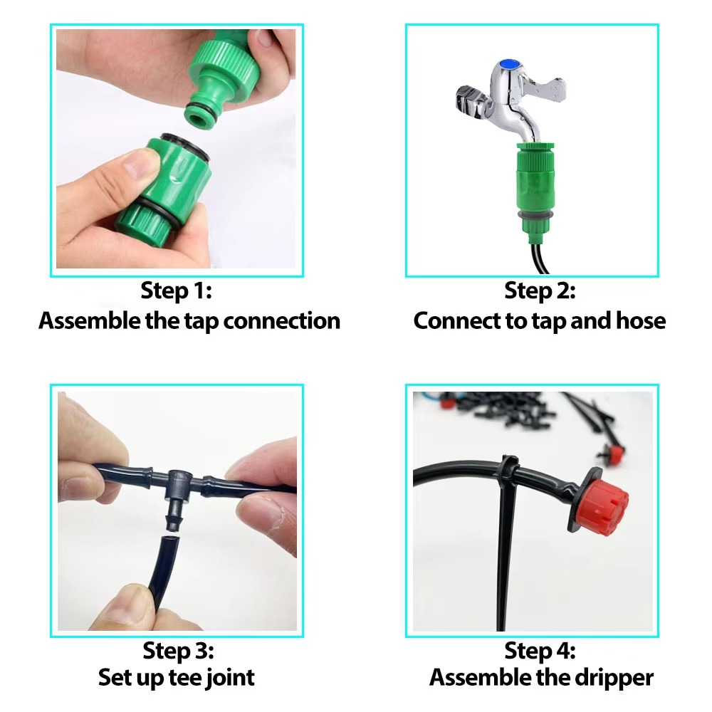 Automatic Drip Irrigation System with Adjustable Timer and Pressure Regulation All Vera Mart