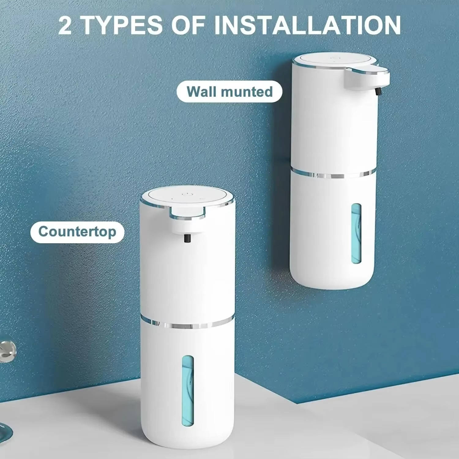 Infrared Motion Sensor Soap Dispenser with USB Rechargeable Battery and IPX5 Splash Protection All Vera Mart