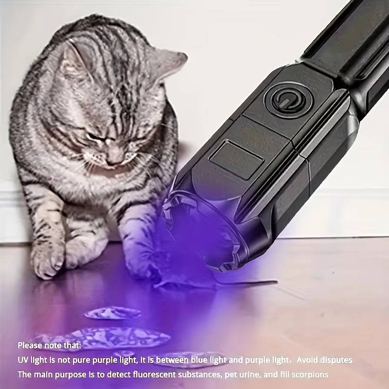 UV Pet Urine Detector Flashlight with Adjustable Zoom and Water Resistant Design All Vera Mart