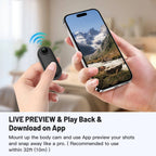 4K Wearable Camera with Magnetic Mount and 360-Degree Rotating Clip, 7 Accessories All Vera Mart
