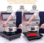 Deep Frying Pot with Built-In Thermometer and Splash Guard Lid All Vera Mart