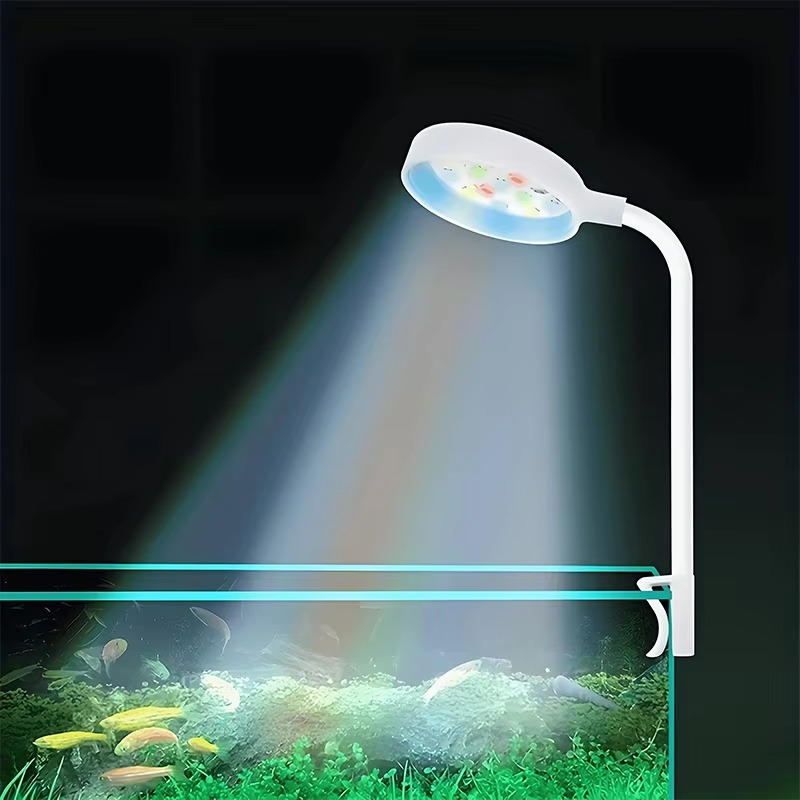 Aquarium Clip Light with Full Spectrum Bulbs and 360 Degree Gooseneck Arm All Vera Mart