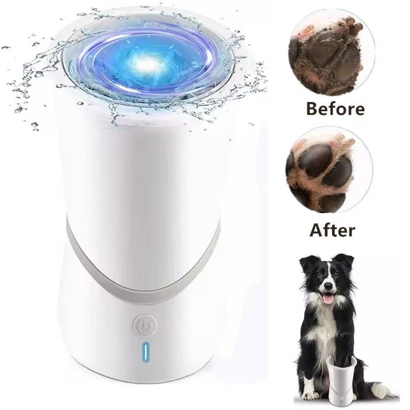 Dog Paw Cleaner with Rotating Silicone Brushes and Dual Speed Settings All Vera Mart