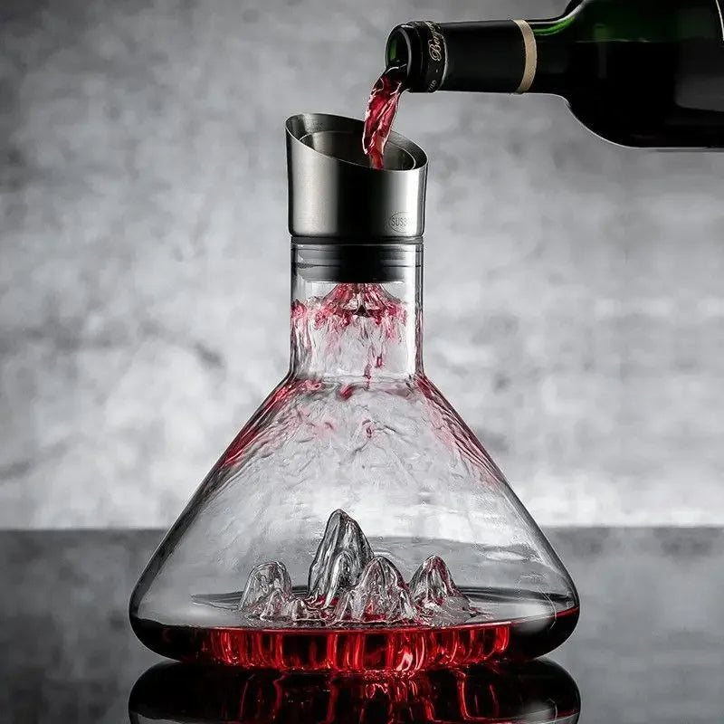 Crystal Wine Decanter with 12-Channel Aerator and Stainless Steel Filter, 1500ml All Vera Mart