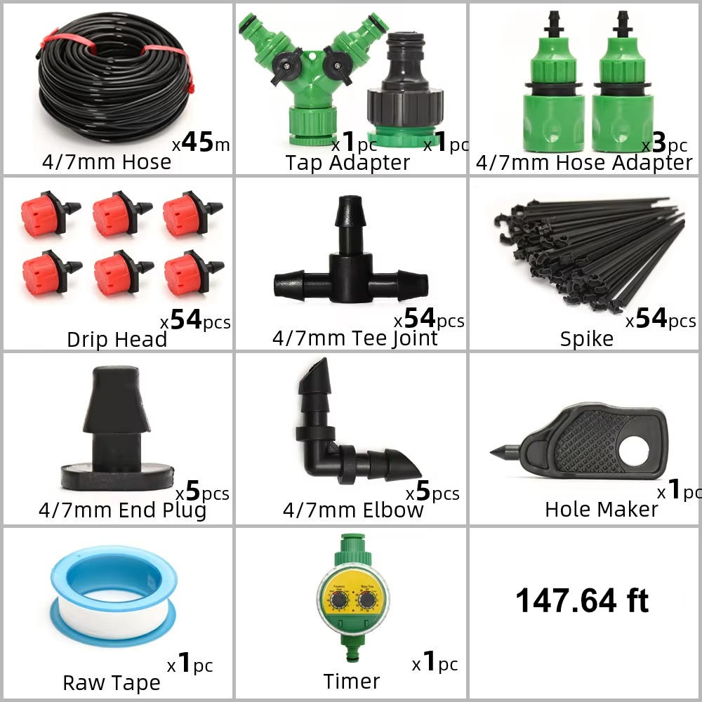 Automatic Drip Irrigation System with Adjustable Timer and Pressure Regulation All Vera Mart