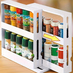 Rotating Spice Rack Organizer with Dual Swivel Shelves and 20-Jar Capacity All Vera Mart
