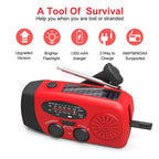 Emergency Radio with Hand Crank, Solar Charging and LED Flashlight, 2000mAh Power Bank All Vera Mart