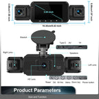 Dash Cam with Four-Camera Surround and Night Vision, WiFi App Control All Vera Mart