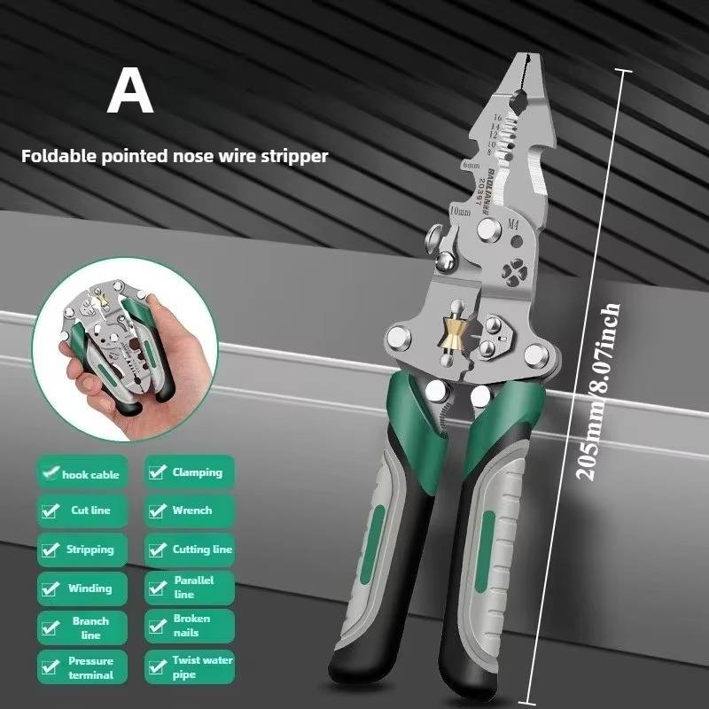 Folding Wire Stripper with 18-in-1 Multi Tool Functions and Stainless Steel Build All Vera Mart