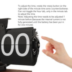 Flip Clock with Automatic Display and Black Walnut Base for Desk or Nightstand All Vera Mart
