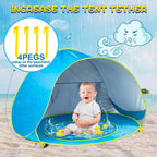 Pop Up Beach Tent with UPF 50+ Sun Protection and Built-In Splash Pool All Vera Mart