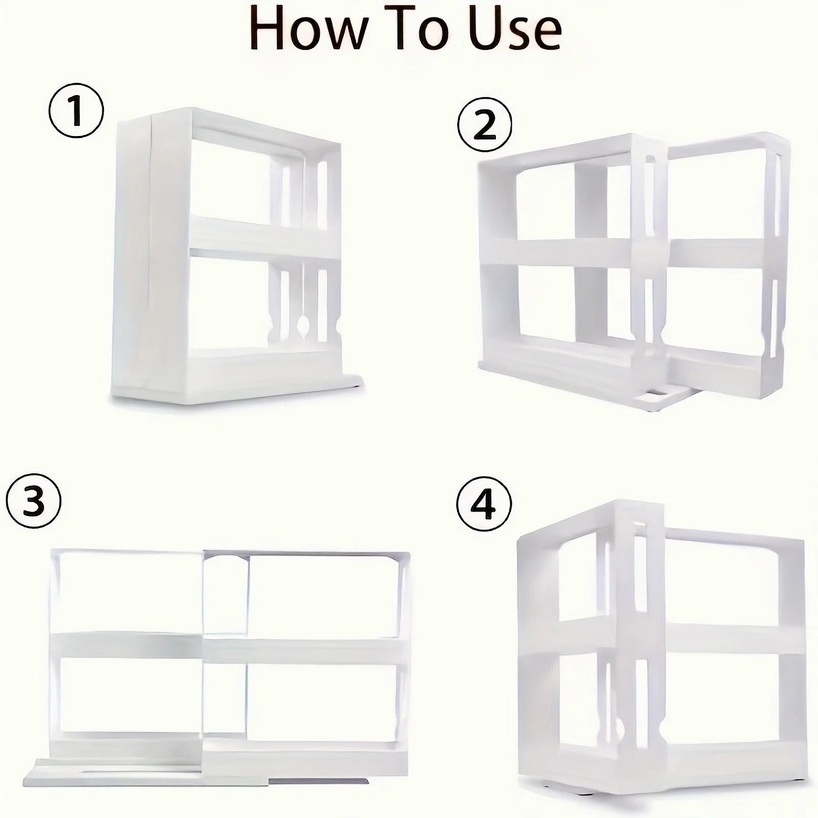 Rotating Spice Rack Organizer with Dual Swivel Shelves and 20-Jar Capacity All Vera Mart