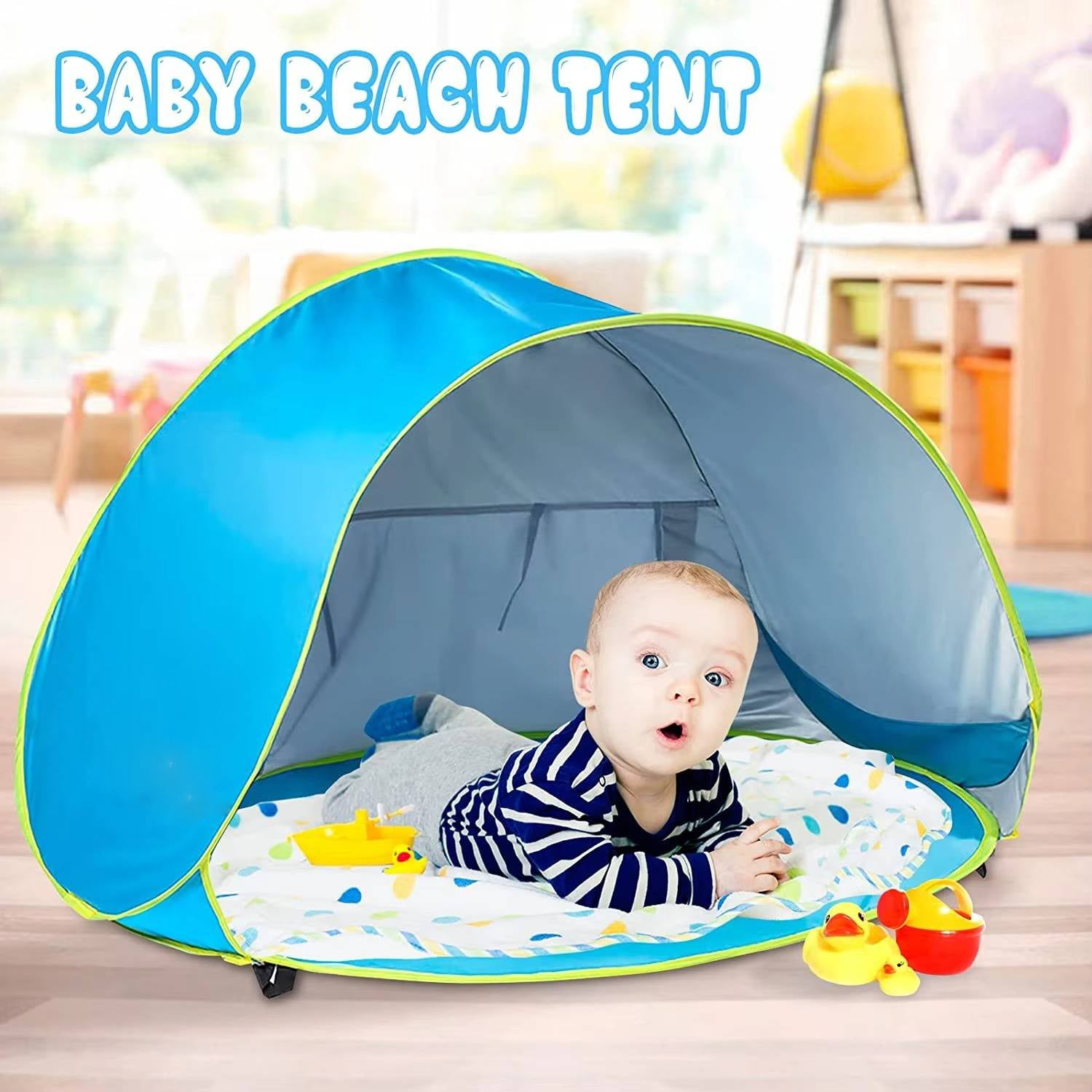 Pop Up Beach Tent with UPF 50+ Sun Protection and Built-In Splash Pool All Vera Mart