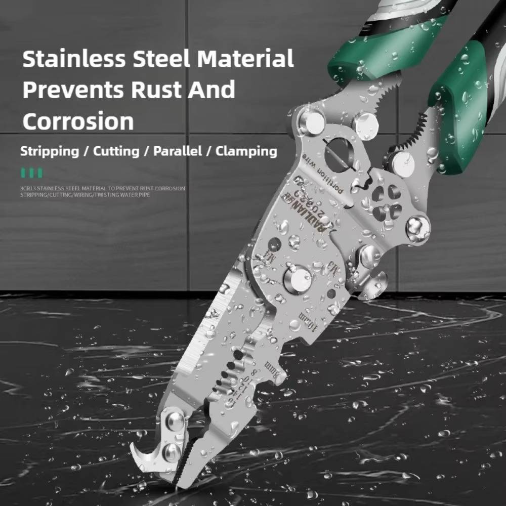 Folding Wire Stripper with 18-in-1 Multi Tool Functions and Stainless Steel Build All Vera Mart