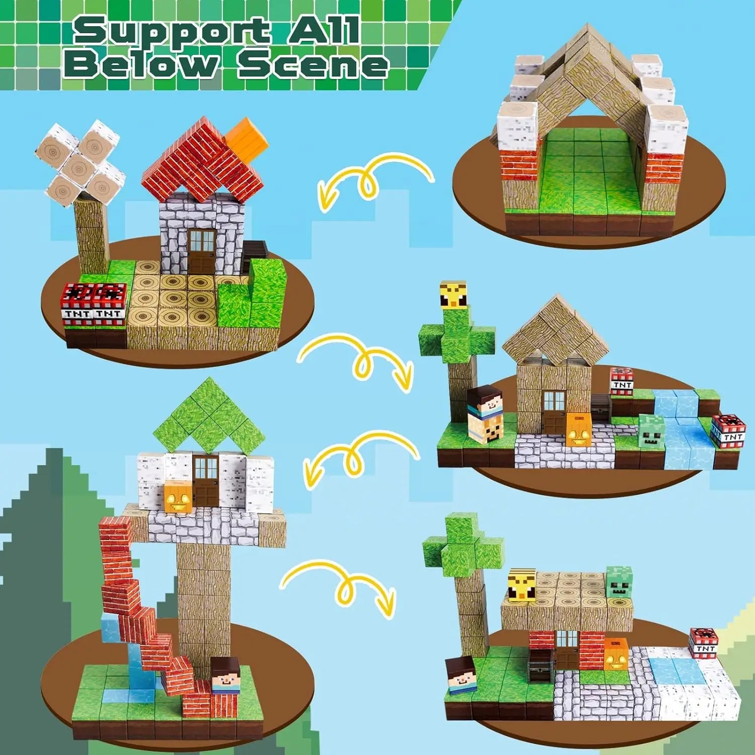 100-Piece Magnetic Tiles with Embedded Magnets and Idea Booklet All Vera Mart