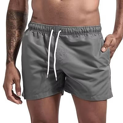 Men's Athletic Swim Trunks with Mesh Liner and Three Pockets, Quick Dry All Vera Mart