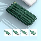 Portable Power Bank 20000mAh with Wireless Charging and Four Built-in Cables All Vera Mart