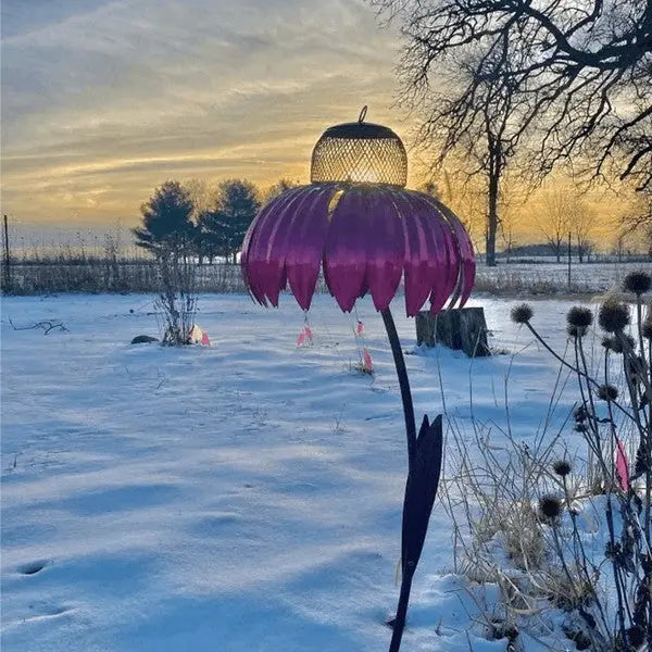 Bird Feeder with Weather-Resistant Metal and Easy Refill Lid, Compact Space-Saving Design All Vera Mart