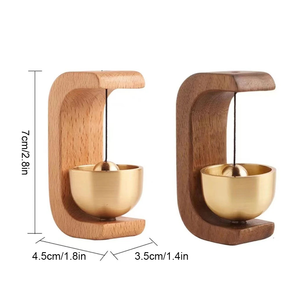 Wireless Doorbell with Brass Tube Chimes and Magnetic Mount, Wooden Frame All Vera Mart