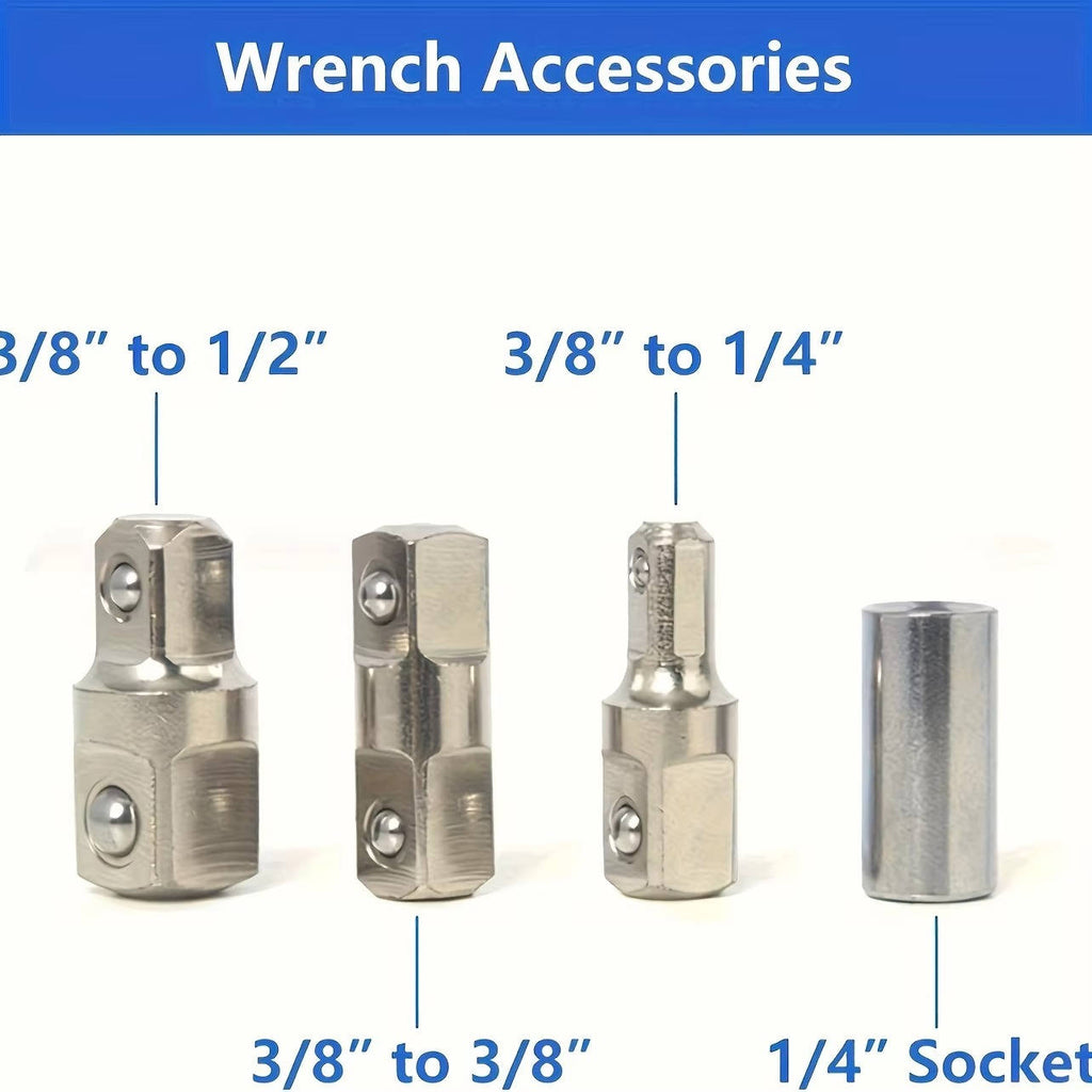 Extension Wrench 15.4 Inch with Chain Drive and Three Socket Adapters, 53 ft-lb All Vera Mart