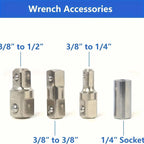 Extension Wrench 15.4 Inch with Chain Drive and Three Socket Adapters, 53 ft-lb All Vera Mart
